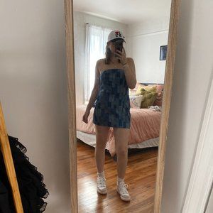 Denim Patchwork Tube Dress Wild Fable Size M